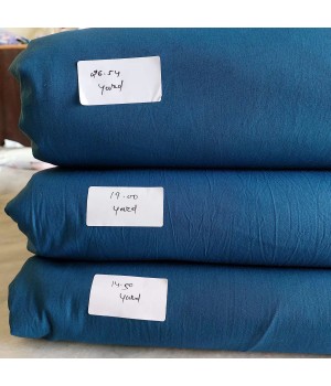 280 Cm Wide 100% Pure Cotton Fabric For Bedding Curtain Home Decor & Textile Stonewashed Sea Blue Solid Color Dyed Fabric