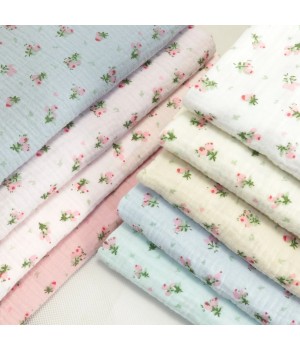 Wholesale Double Layer Floral Liberty London 100% Combed Cotton 40s Printing Gauze Fabrics