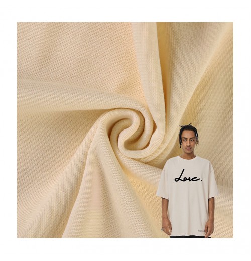 High Quality 100% Organic Combed Cotton Fabric Custom 210 230 250 260 280 300 320gsm Jersey Knit Shirt Fabric