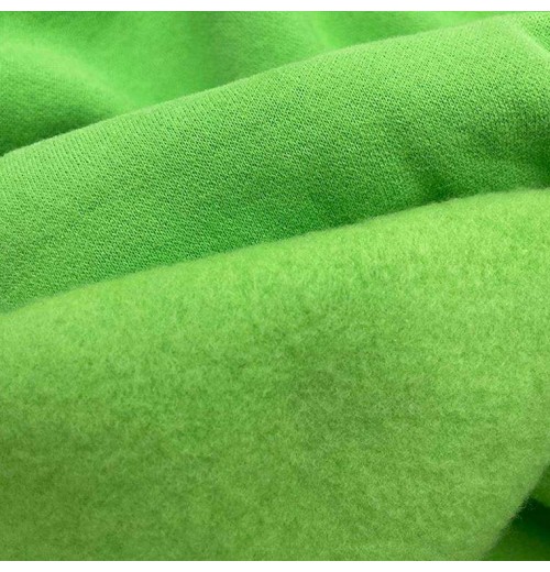 Heavyweight 65%cotton 35%polyester 400gsm green knit heavy fleece fabric for hoodie