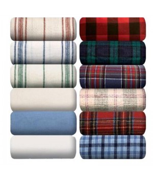 China Manufacture Factory Yarn Dyed 100% Cotton Flannel/Brushed Twill Check/Plaid Fabric