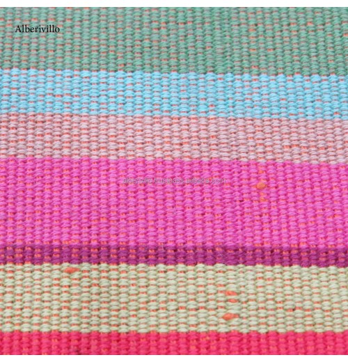 Made in India Eco-Friendly Cool Cotton Fabric for Uniform Hand Knitted Stripe Fabric